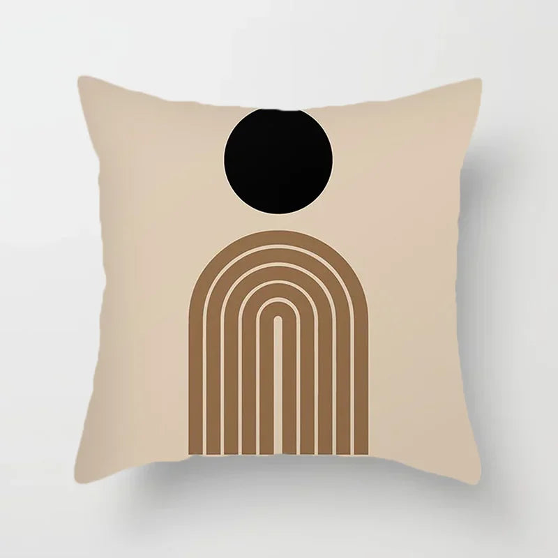 Aurum Cushion Cover - Modern Black and White Cushion Cover with Abstract Art Print