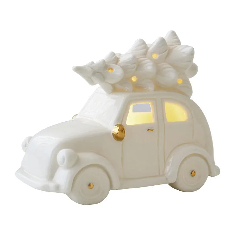 Magical Christmas Decoration - Light-Up Ceramic Snowman for Festive Decor