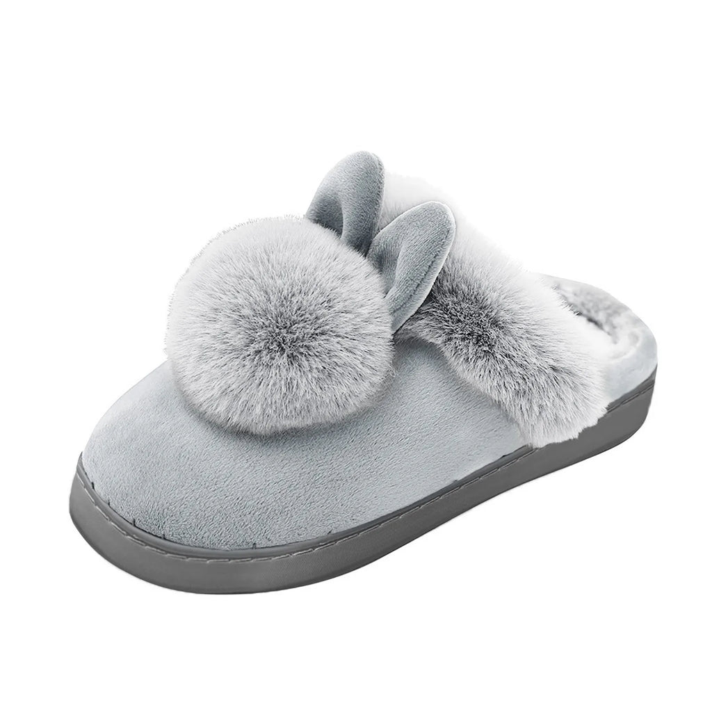 Plush Bunny Slippers - Luxury Plush Slippers with Cute Bunny Ears for Home