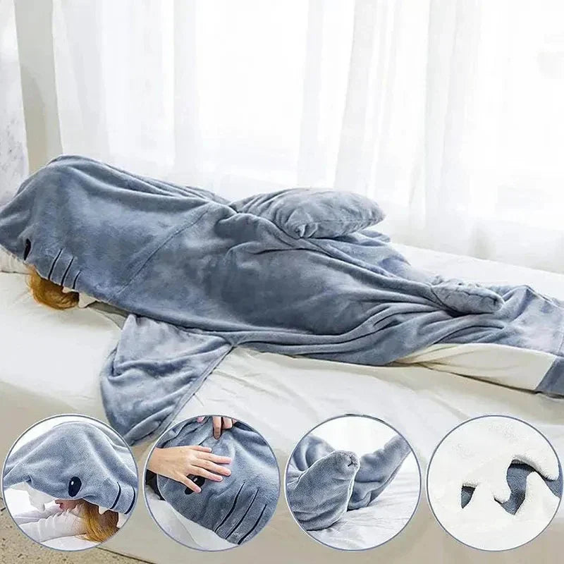 SharkWrap - Playful Flannel Sleeping Bag for Coziness