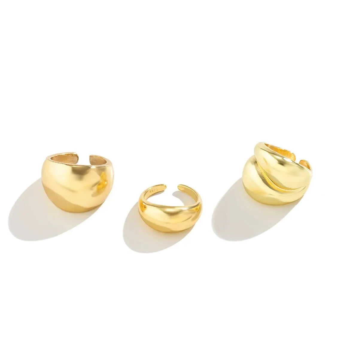 TrioGlam Rings - Set of 3 Shiny Metal Decorations