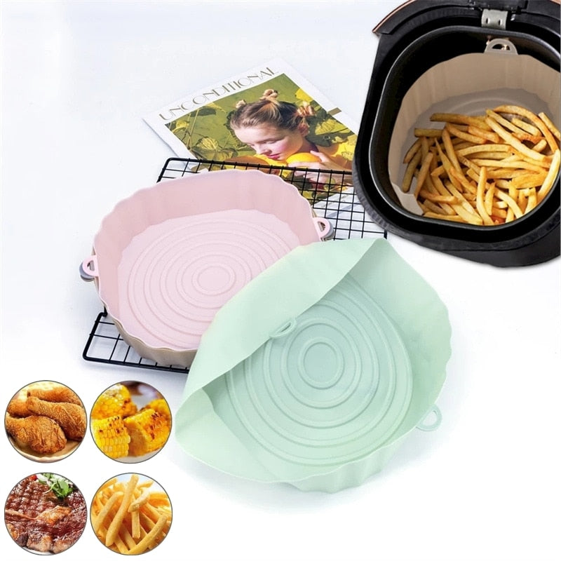 SiliconeFry Tray – Reusable Air Fryer Tray for Dishwasher