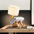 RutanFlex – Elegant Wooden Table Lamp with Book Compartment