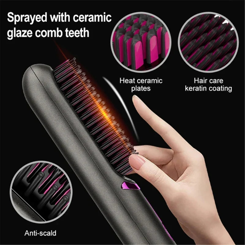Tima Brush - Cordless Rechargeable Hair Straightening Brush