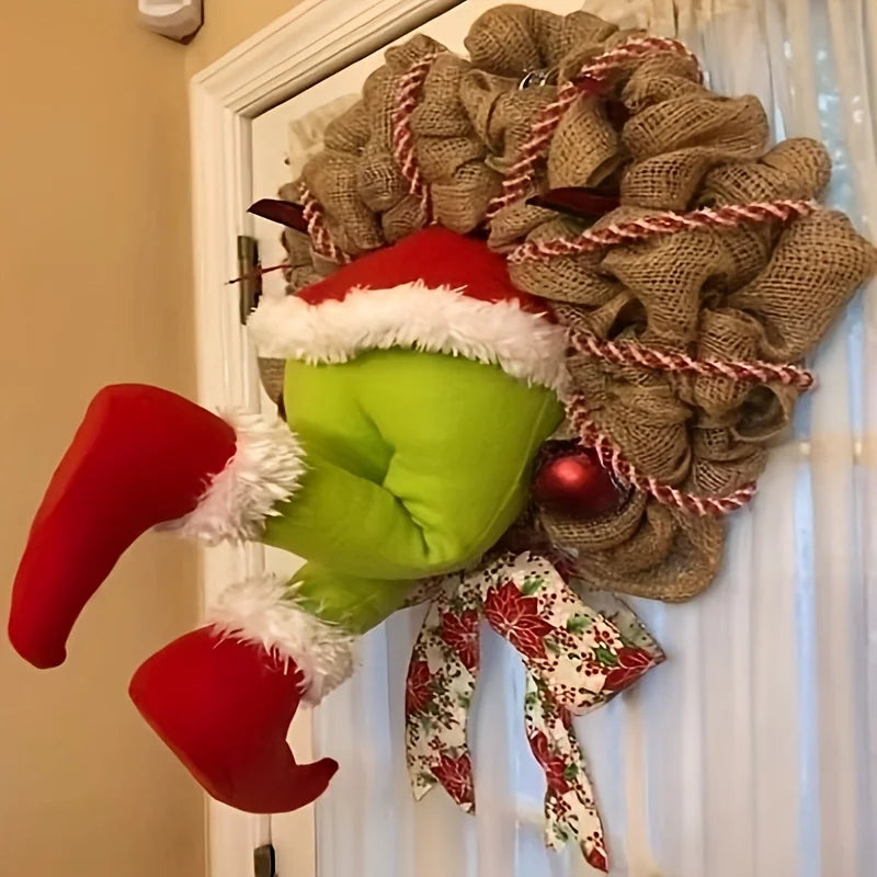 Magical Christmas Wreath - Playful Elf Legs for Festive Decoration