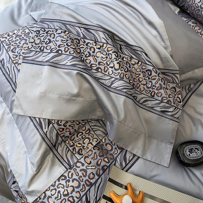 Leopard Grey – Luxury Egyptian Cotton Duvet Cover Set