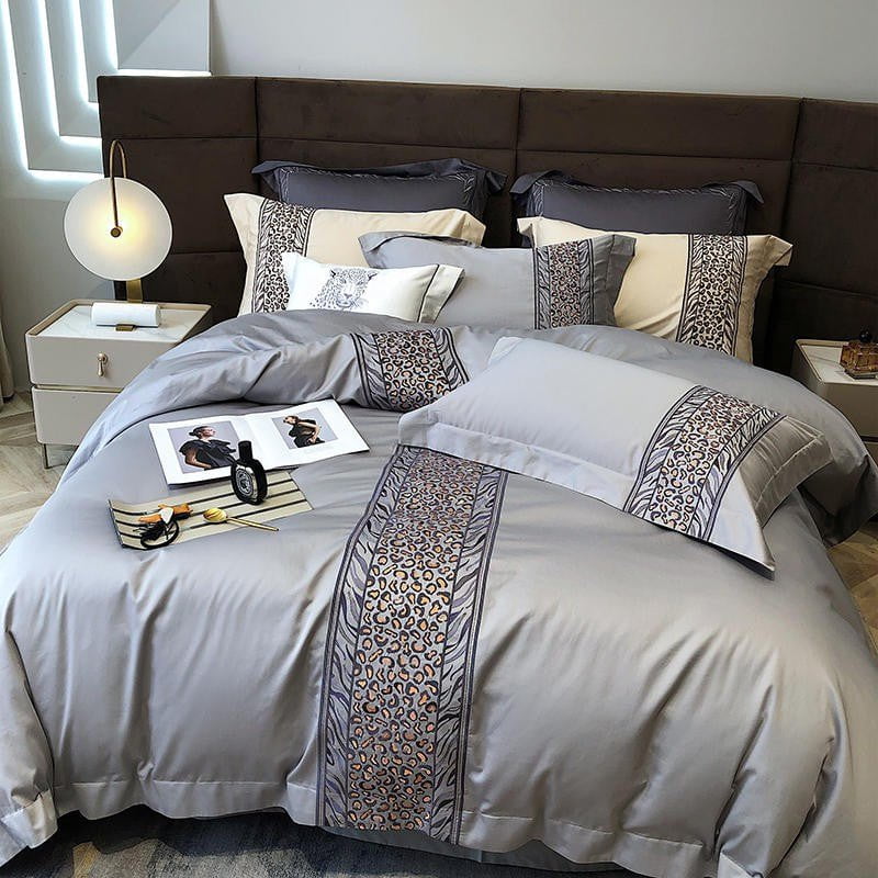 Leopard Grey – Luxury Egyptian Cotton Duvet Cover Set