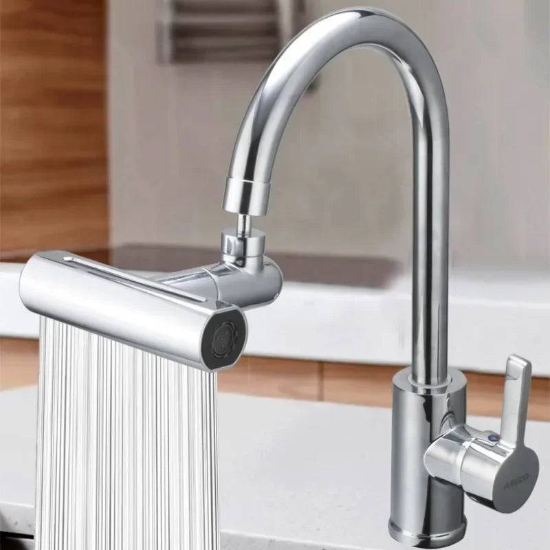 RainFlow Kitchen Faucet - Chrome Basin Mixer with 4 Water Settings