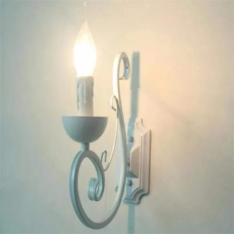 VintageGlow Lamp - Elegant White Wall Lamp with E14 Candle Bulb