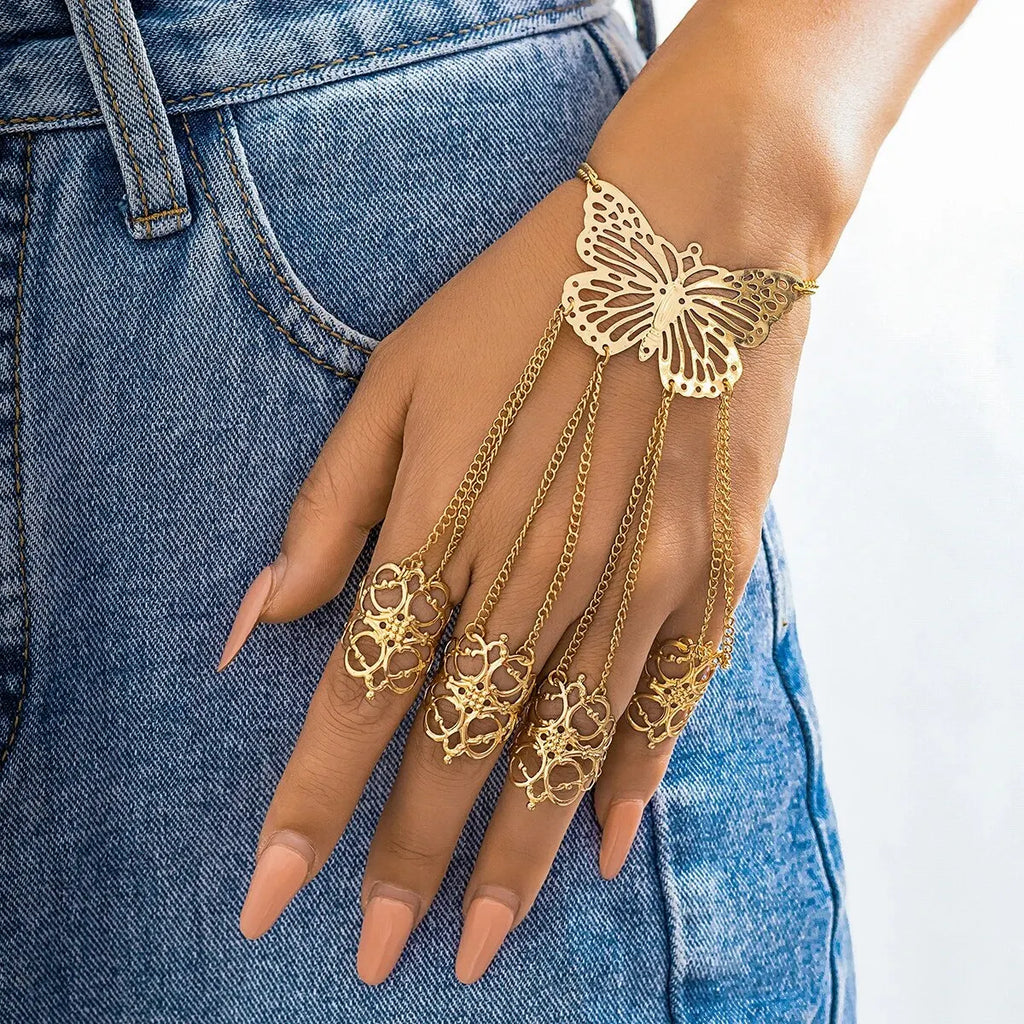 ButterflyElegance - Luxury Butterfly Bracelet and Ring Set