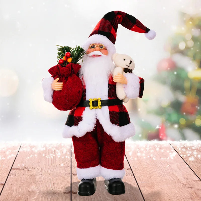 PoupeeFestive Santa Plush - Cute Santa Claus for Decoration
