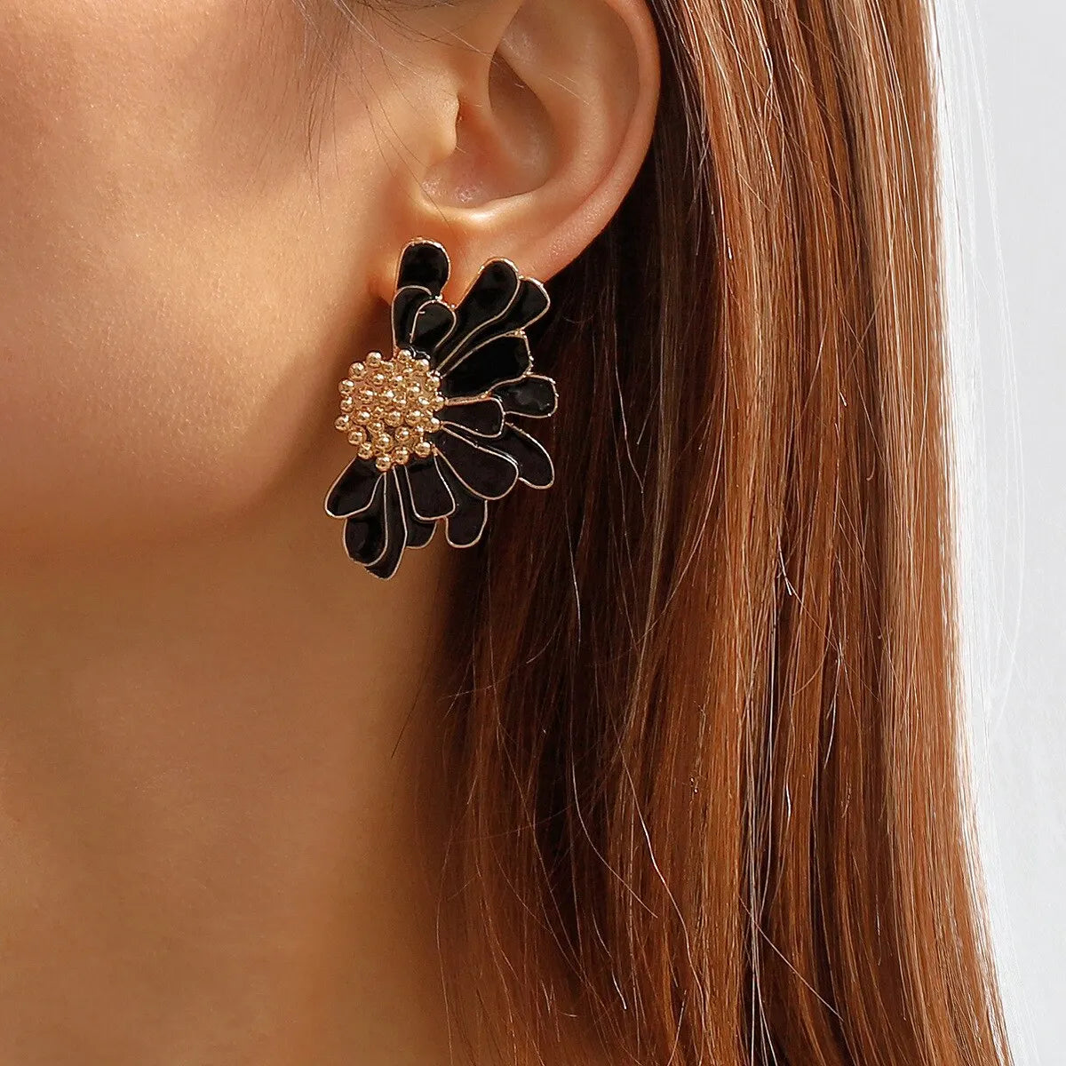 BloomGaze Earrings - Statement Gold Petal Earrings