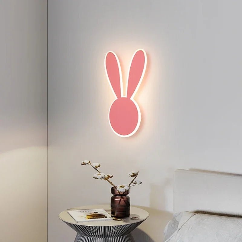 PinkRabbit - Playful LED Wall Lamp for Kids' Room
