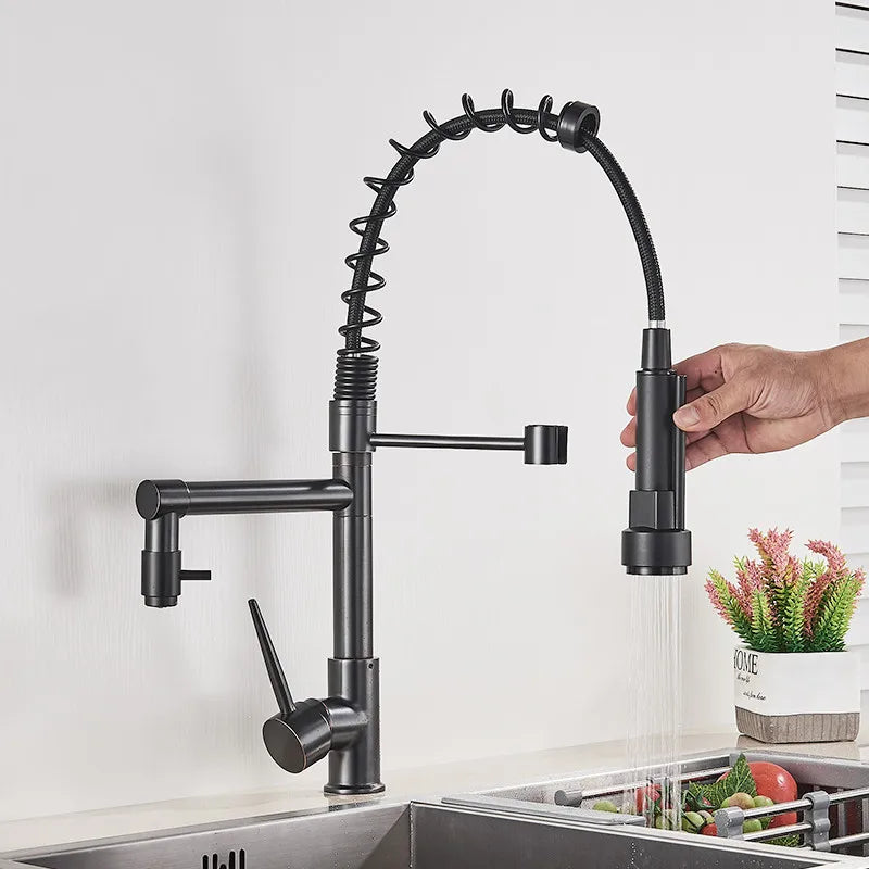 FlexiFlow – Adjustable Kitchen Faucet with Dual Spouts