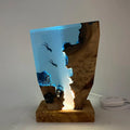 OceanGlow Luxury Illuminating Table Lamp – Serene Epoxy Resin Whiteh USB Charging