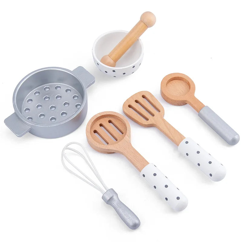WoodPlay Set – Realistic Wooden Kitchen Toys