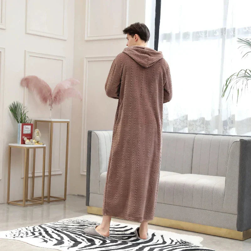 OversizeWarm Bathrobe - Luxurious Oversized Flannel Comfort