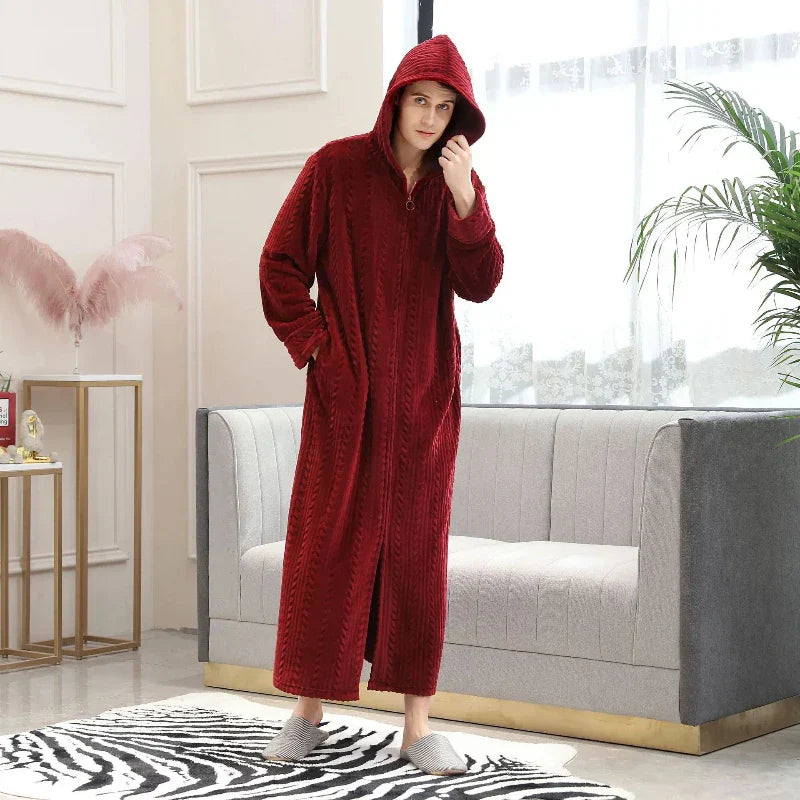 OversizeWarm Bathrobe - Luxurious Oversized Flannel Comfort