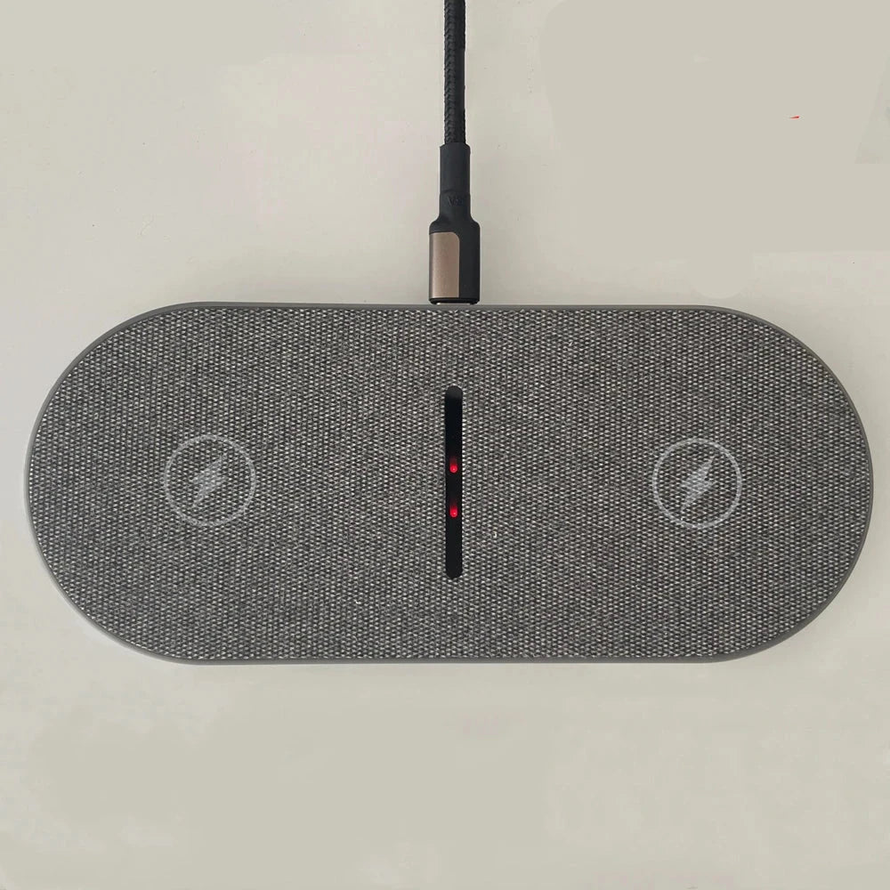 DazzleCharge - Stylish 40W Dual Wireless Charging Station