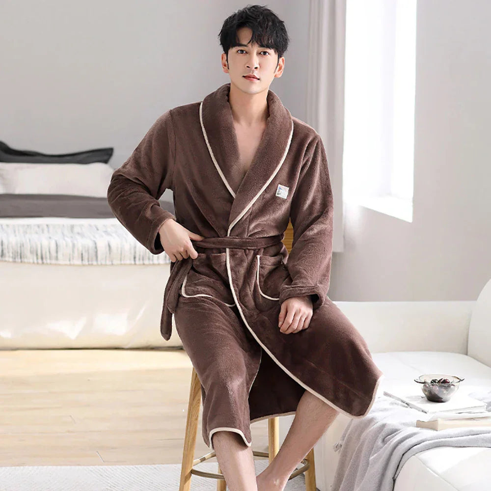 WarmPlush Robe - Luxurious Antibacterial Flannel Bathrobe