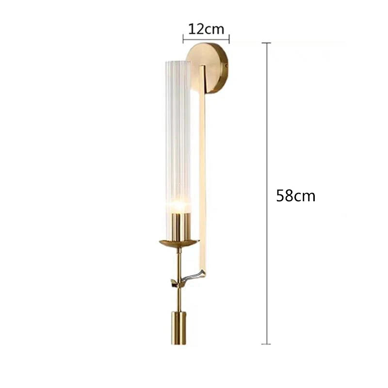 NordicGlow - Luxury Gold Wall Lamp with Glass