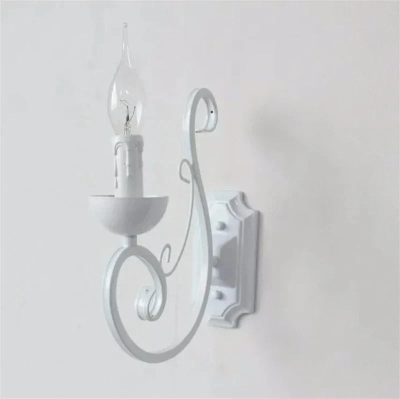 VintageGlow Lamp - Elegant White Wall Lamp with E14 Candle Bulb