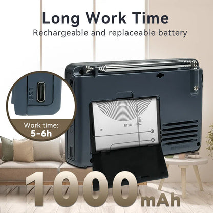 EchoWave - Portable Retro Radio with Powerful Sound