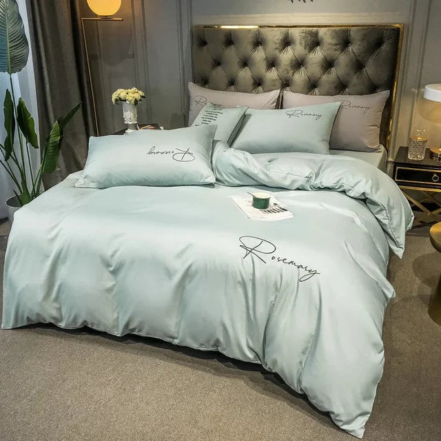 EmbroiLux Bedding - Elegant Luxury Duvet Cover with Embroidered Design