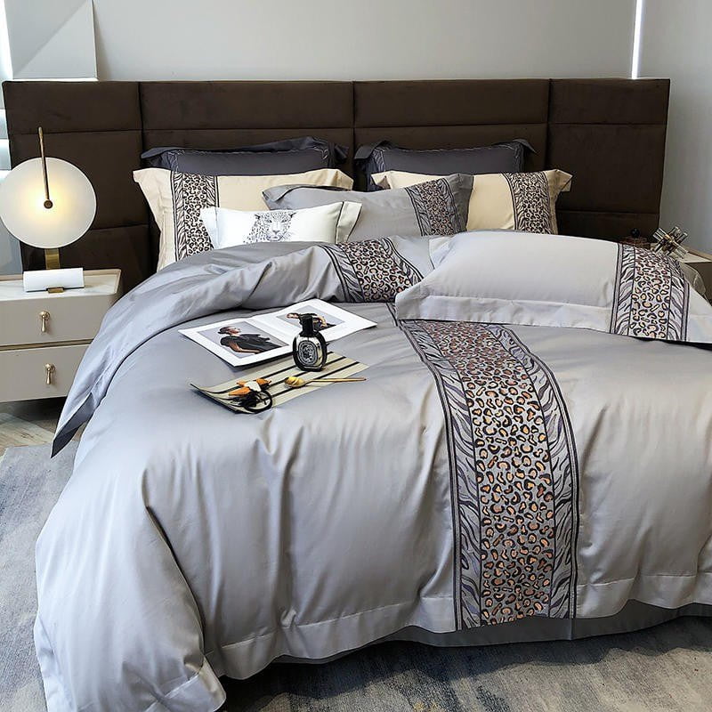 Leopard Grey – Luxury Egyptian Cotton Duvet Cover Set