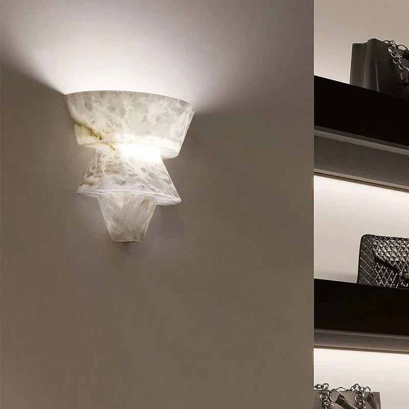MarbleGlow Wall Light – Sleek Natural Stone Wall Lighting