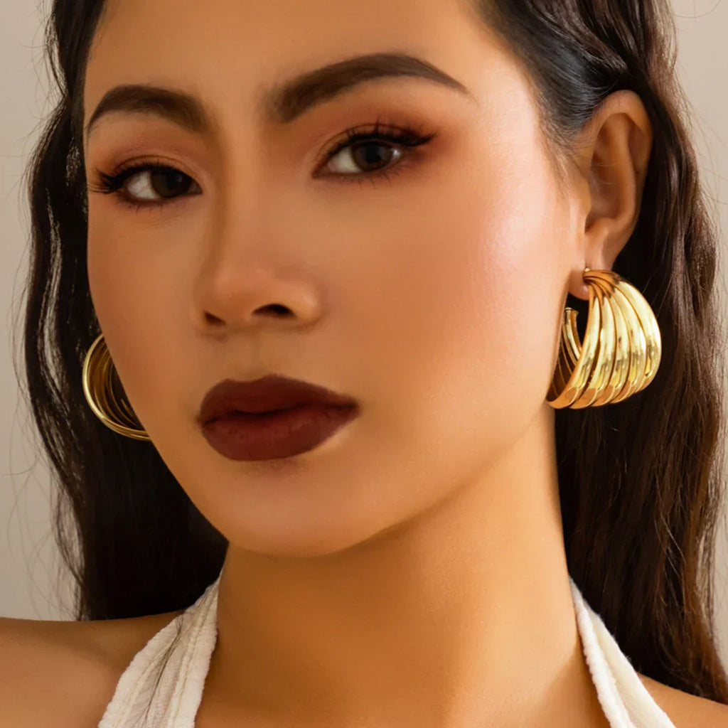 Classic Elegance Earrings - Stylish Metal Hoop