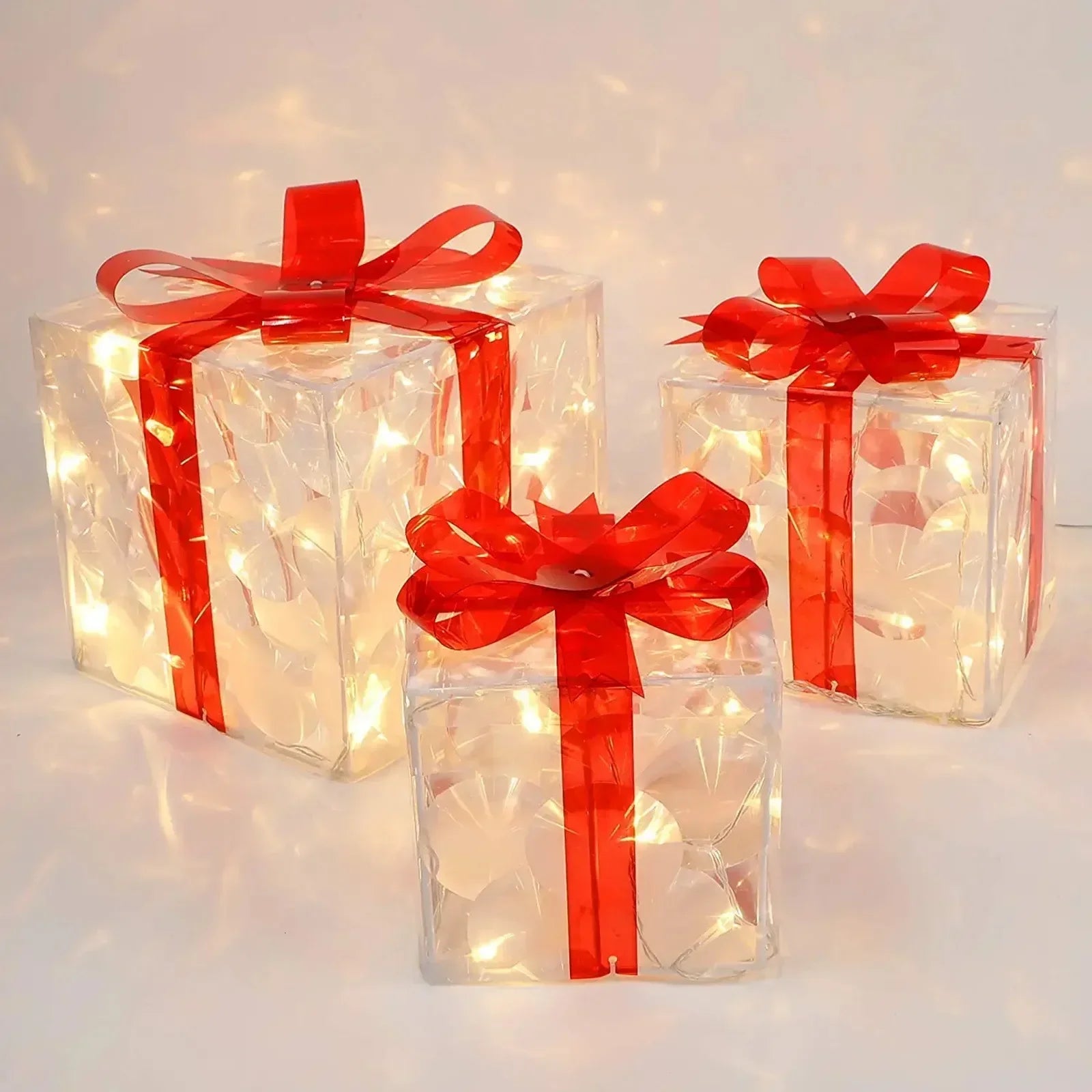EclatDeNoel Christmas Decoration - Enchanting Light-Up Christmas Gift Box