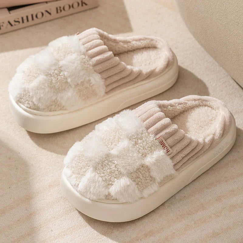 Dreamy Feet Slippers - Trendy Checked Cotton Slippers for Optimal Comfort
