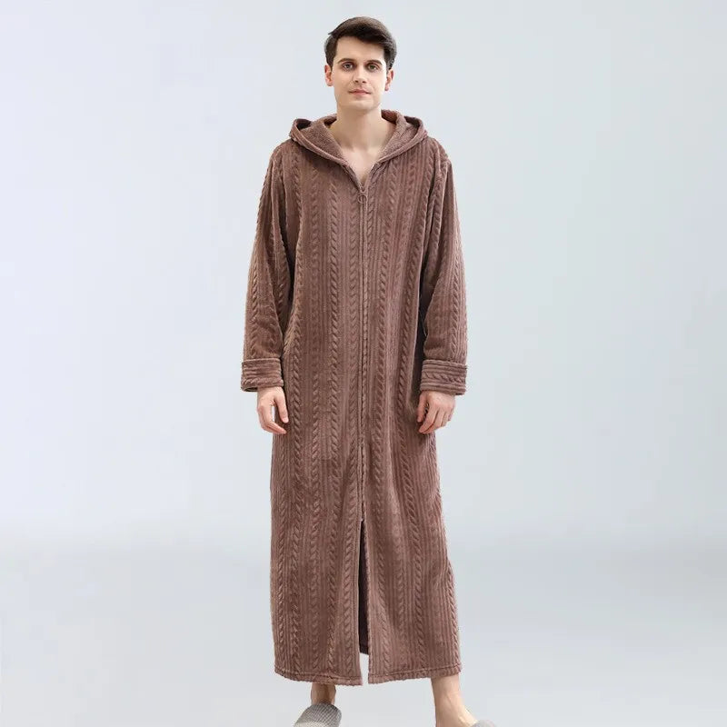 OversizeWarm Bathrobe - Luxurious Oversized Flannel Comfort