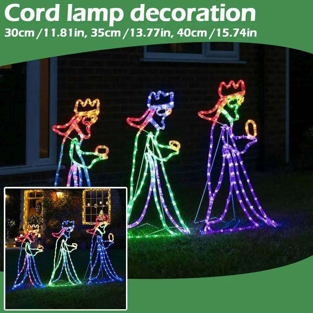 Enchanting Glow Christmas Lights - Captivating LED Three Wise Men Decoration