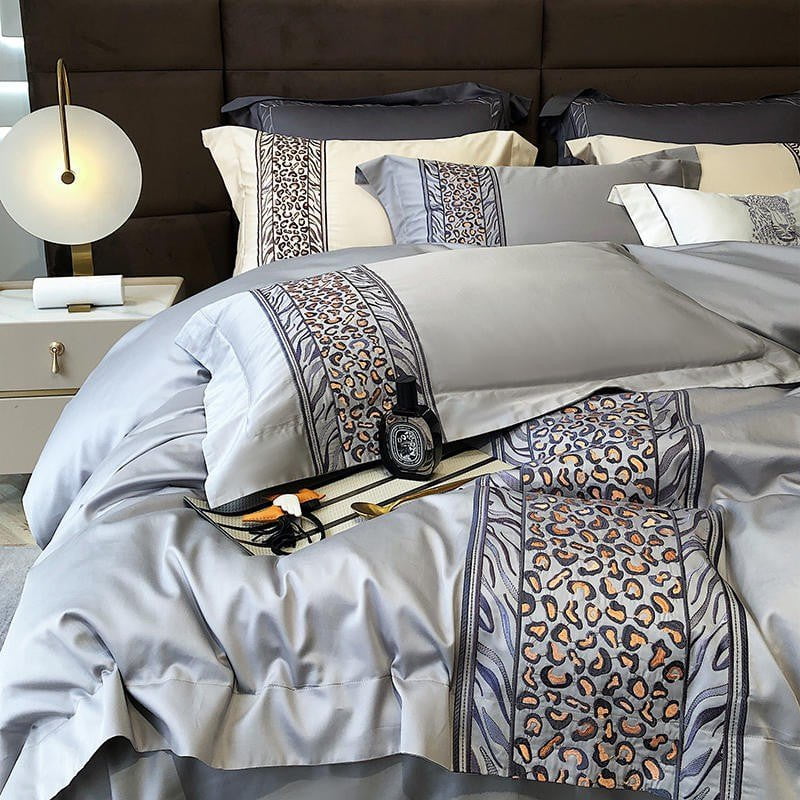 Leopard Grey – Luxury Egyptian Cotton Duvet Cover Set