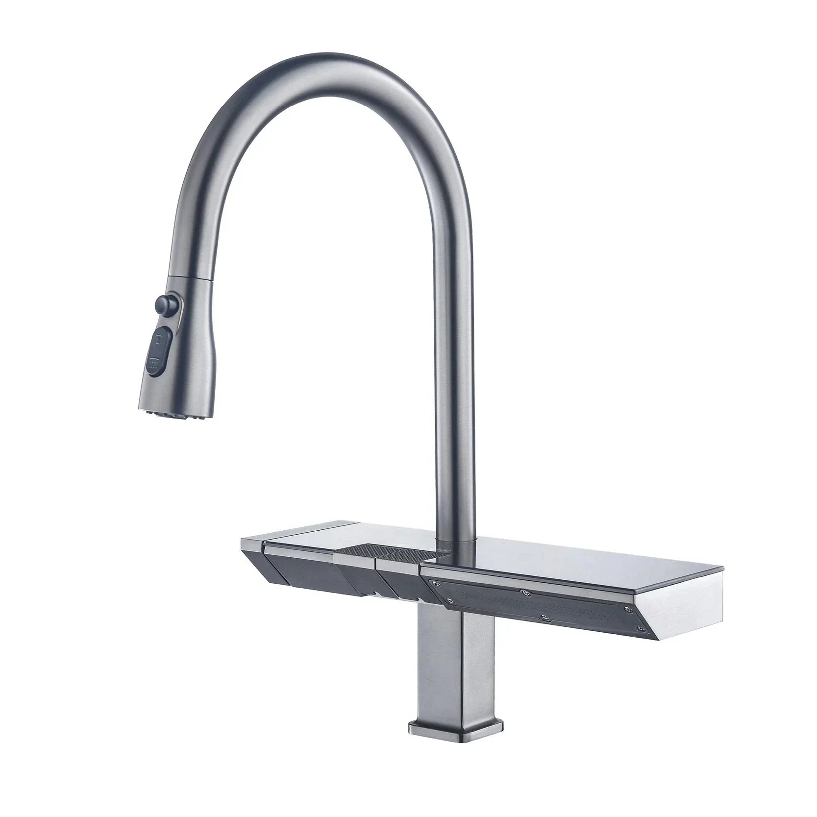 LuxChrome Faucet - Elegant Digital Kitchen Faucet in Black-Rose Gold