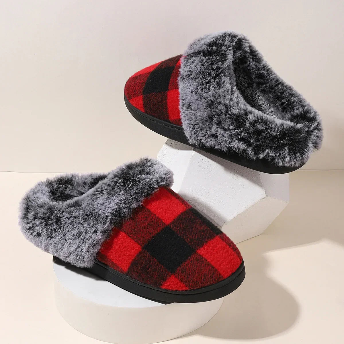 Velvet Vibes Slippers - Child-Friendly Winter Slippers Made of Wool and Cotton with Anti-Slip