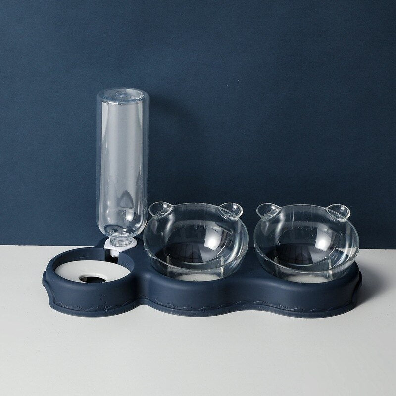 KarlFeast – Stylish 3-in-1 Cat Feeding Bowl for Pets
