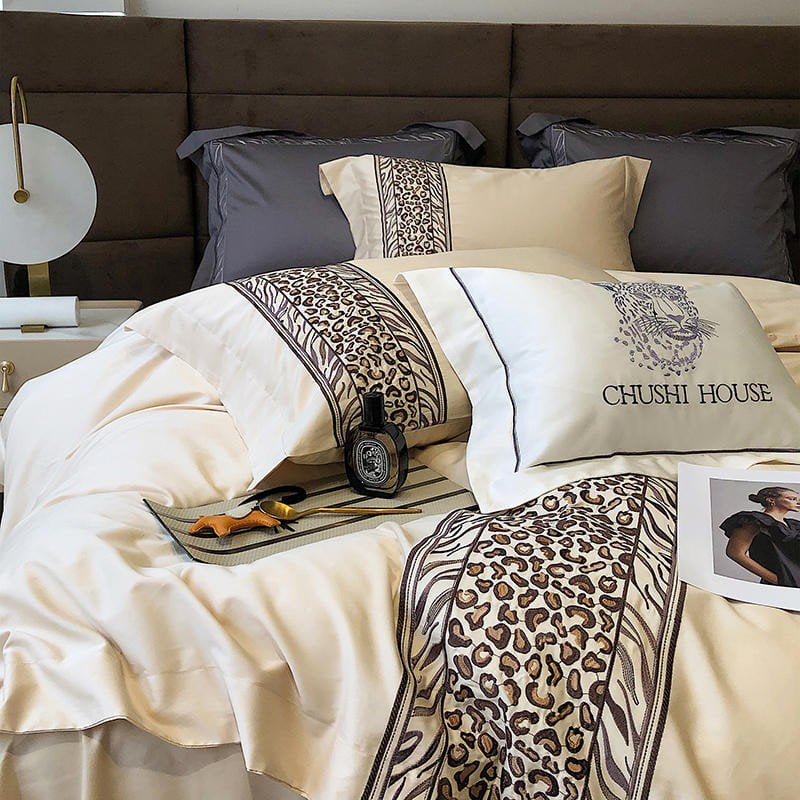 Leopard Grey – Luxury Egyptian Cotton Duvet Cover Set
