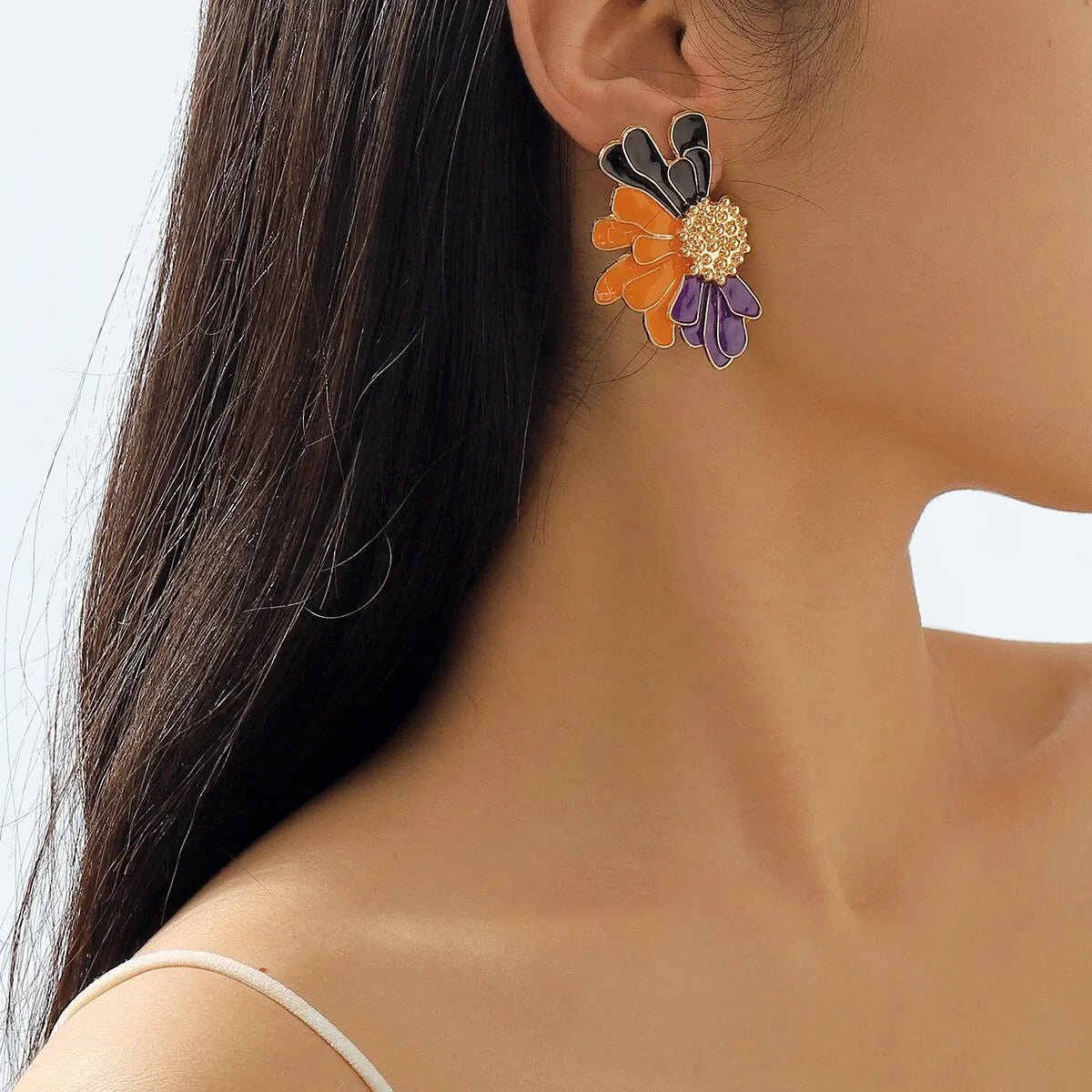 BloomGaze Earrings - Statement Gold Petal Earrings