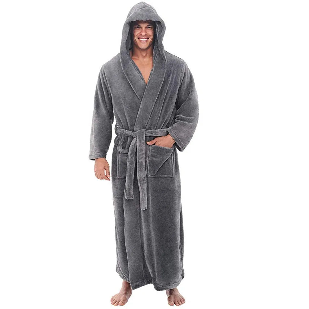 HoodedChill Bathrobe - Luxury Plush Hooded Bathrobe for Men