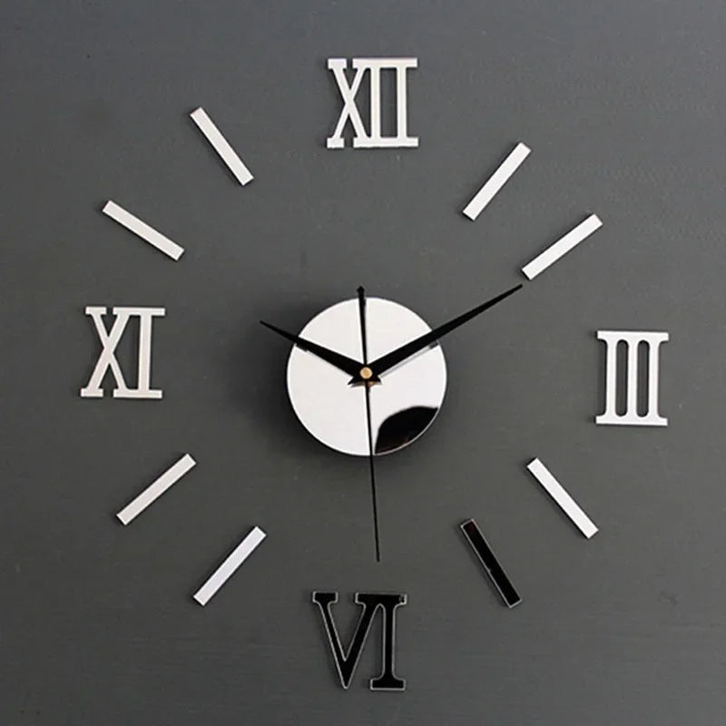 RomanTime 3D Clock - Modern DIY Wall Decor