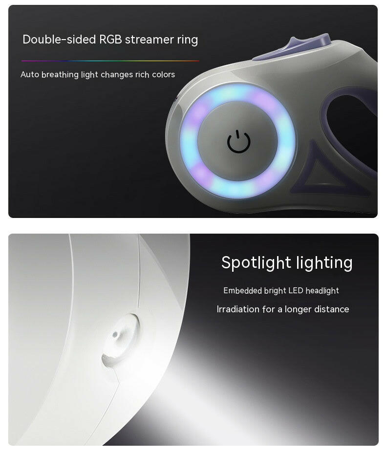 Automatic Dog Leash With Integrated Light