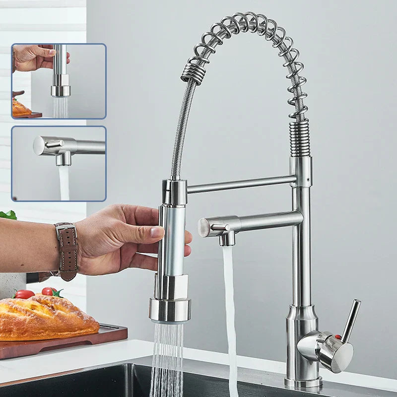 NickelFlex Faucet – Modern 360° Kitchen Mixer Tap