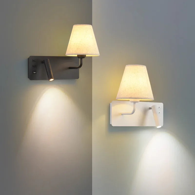 LuminoWall - Minimalist USB Wall Lamp with Reading Spot