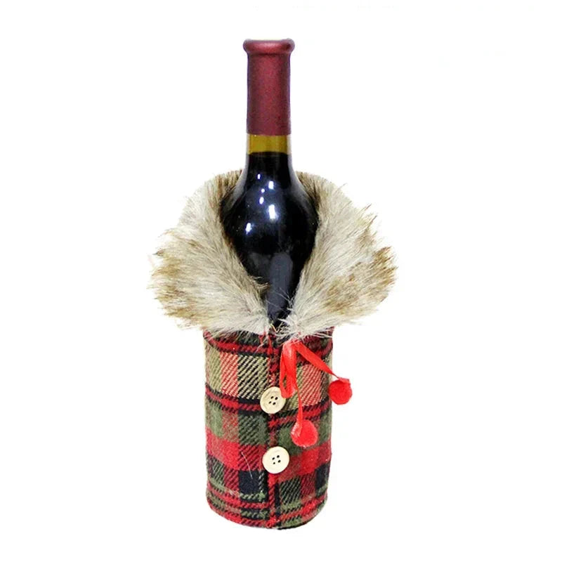 Festive Cheers Wine Bottle Cover - Elegant Wine Bottle Cover for the Holidays