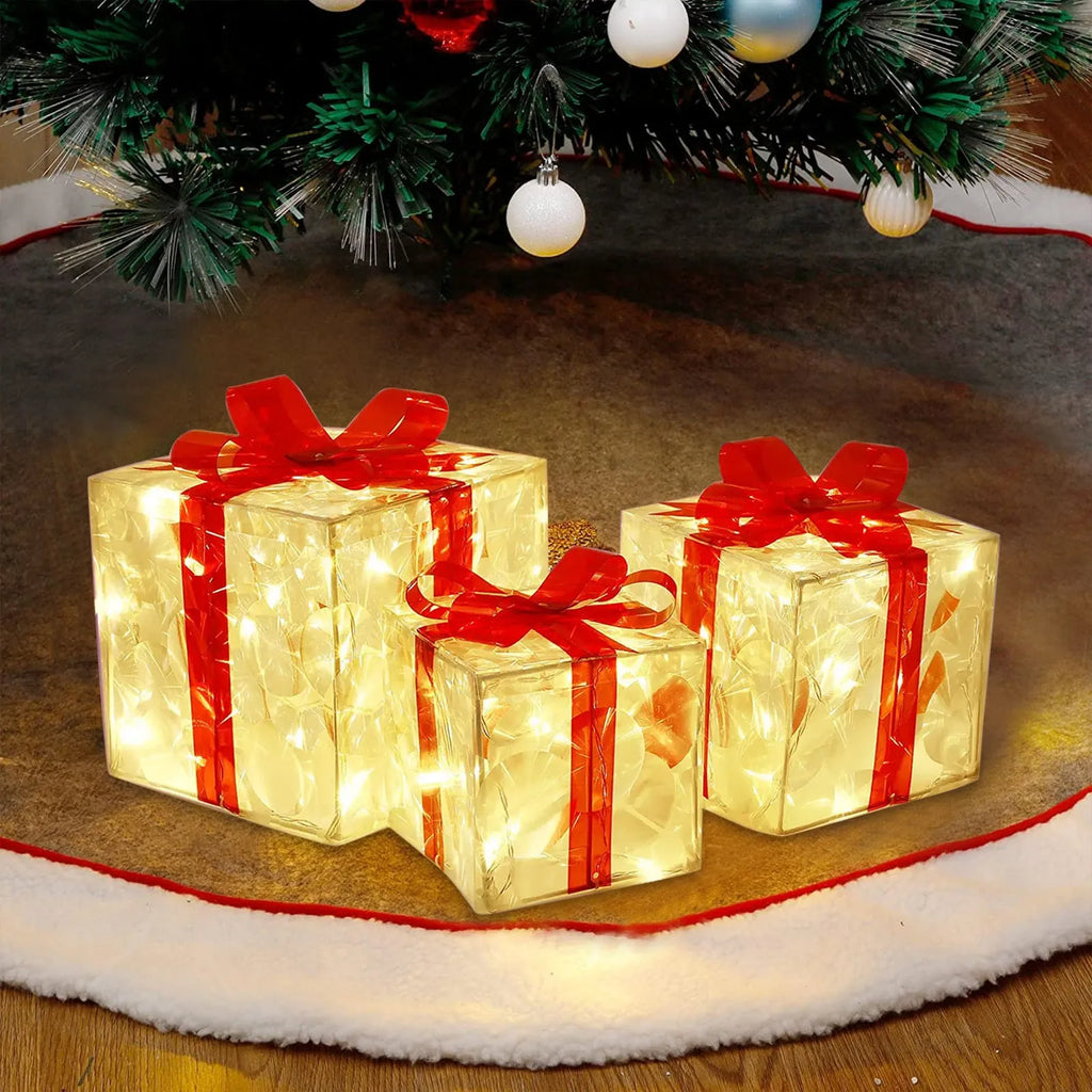 EclatDeNoel Christmas Decoration - Enchanting Light-Up Christmas Gift Box