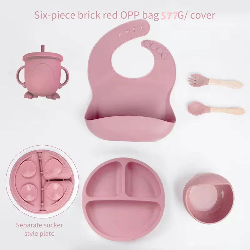 SiliconeBaby Set – Complete 6-piece Feeding Set for Babies