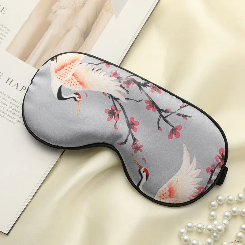 Grue de Soie – Luxury Silk Sleep Mask with Crane Design